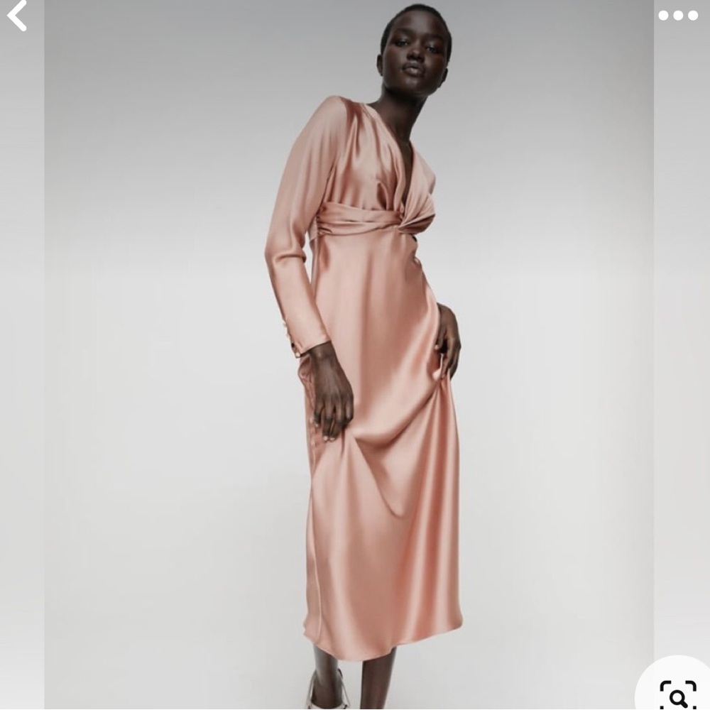 Zara KNOTTED NECKLINE DRESS